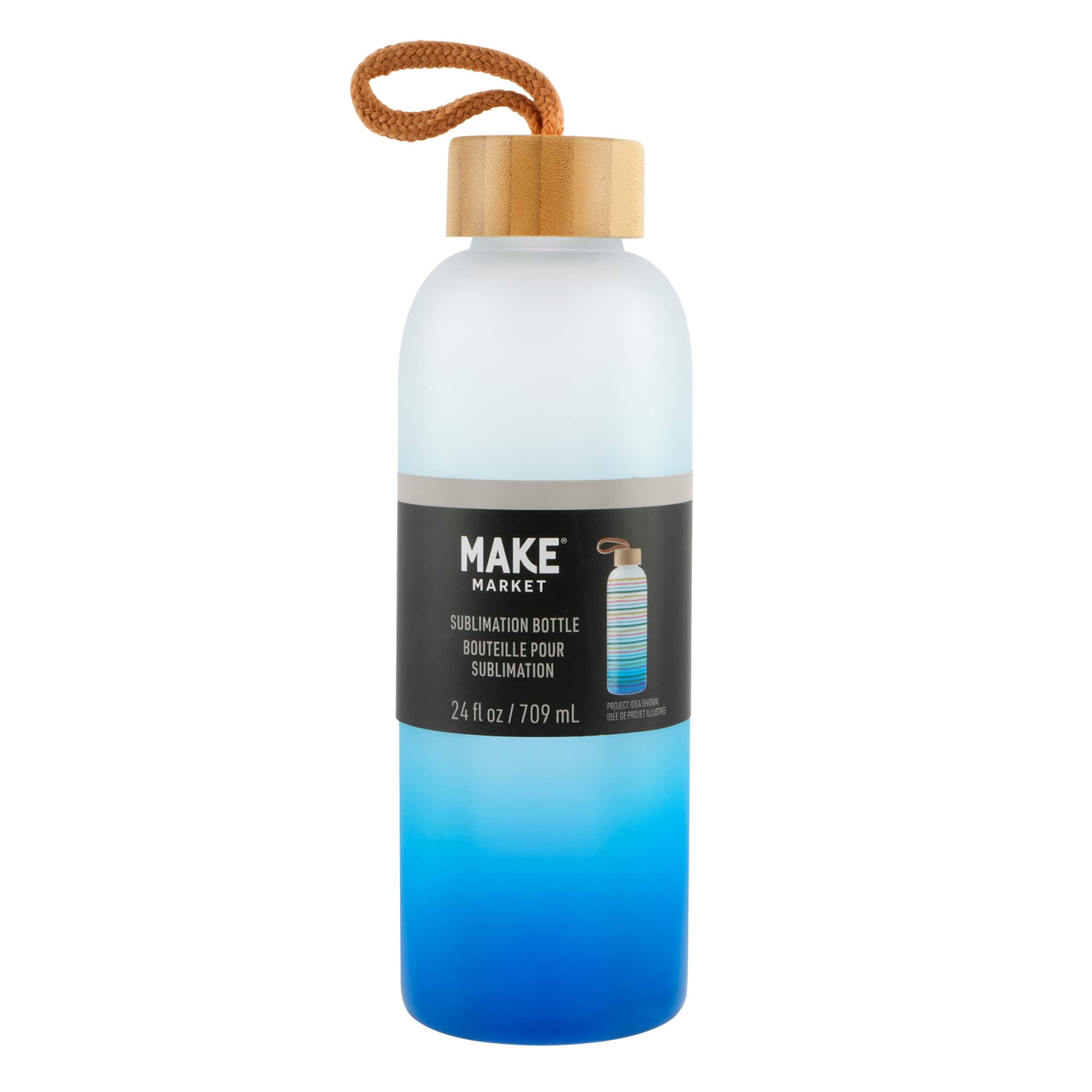 24oz. Frosted Glass Sublimation Bottle by Make Market
